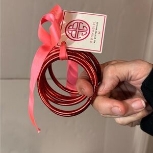 BuDhaGirl Pink All Weather Bangles Medium NWT Set of 6 AWB Ritual Card